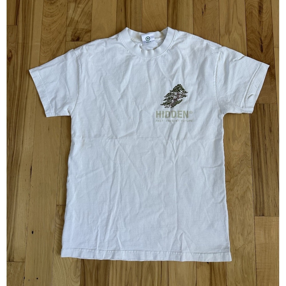 Hidden NY Tree Forest T-Shirt Mens Small Graphic Cotton Short Sleeve White Past